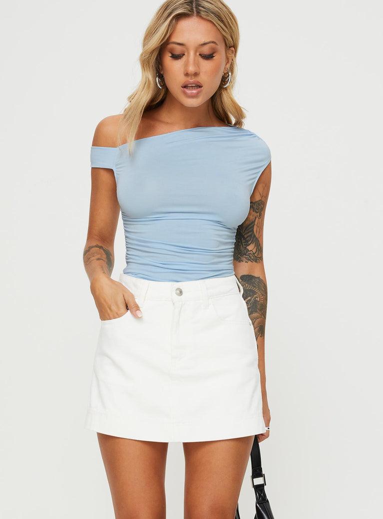 Heuston Denim Skort White Denim Product Image