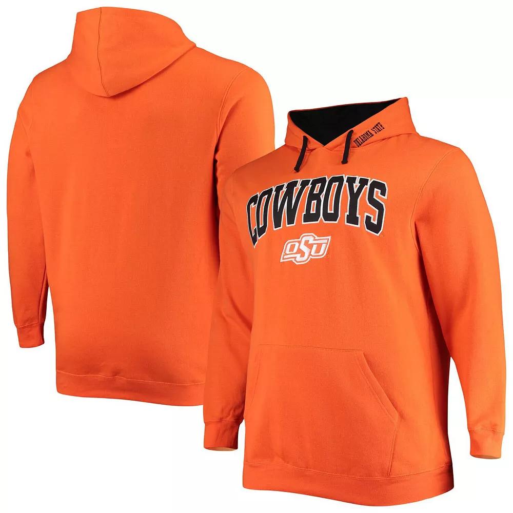 Men's Colosseum Orange Oklahoma State Cowboys Big & Tall Arch & Logo 2.0 Pullover Hoodie,  Product Image