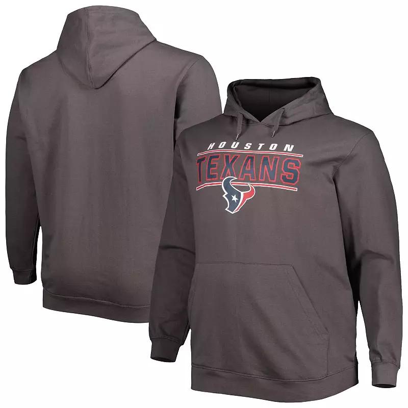 Mens Charcoal Houston Texans Big & Tall Logo Pullover Hoodie Product Image
