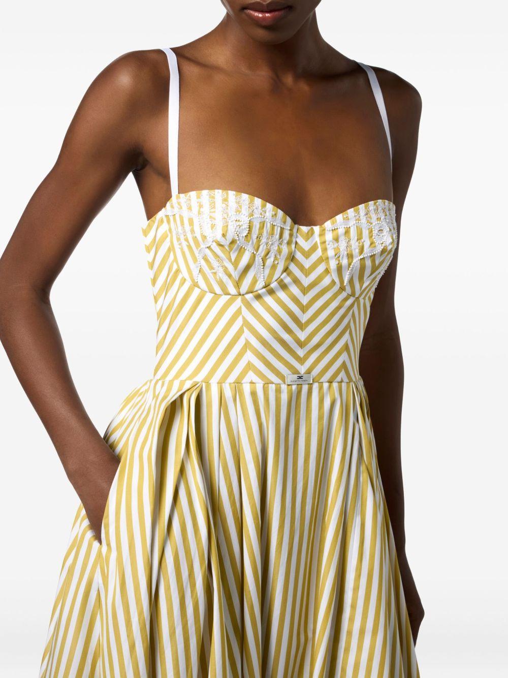 striped sweetheart-neck dress Product Image