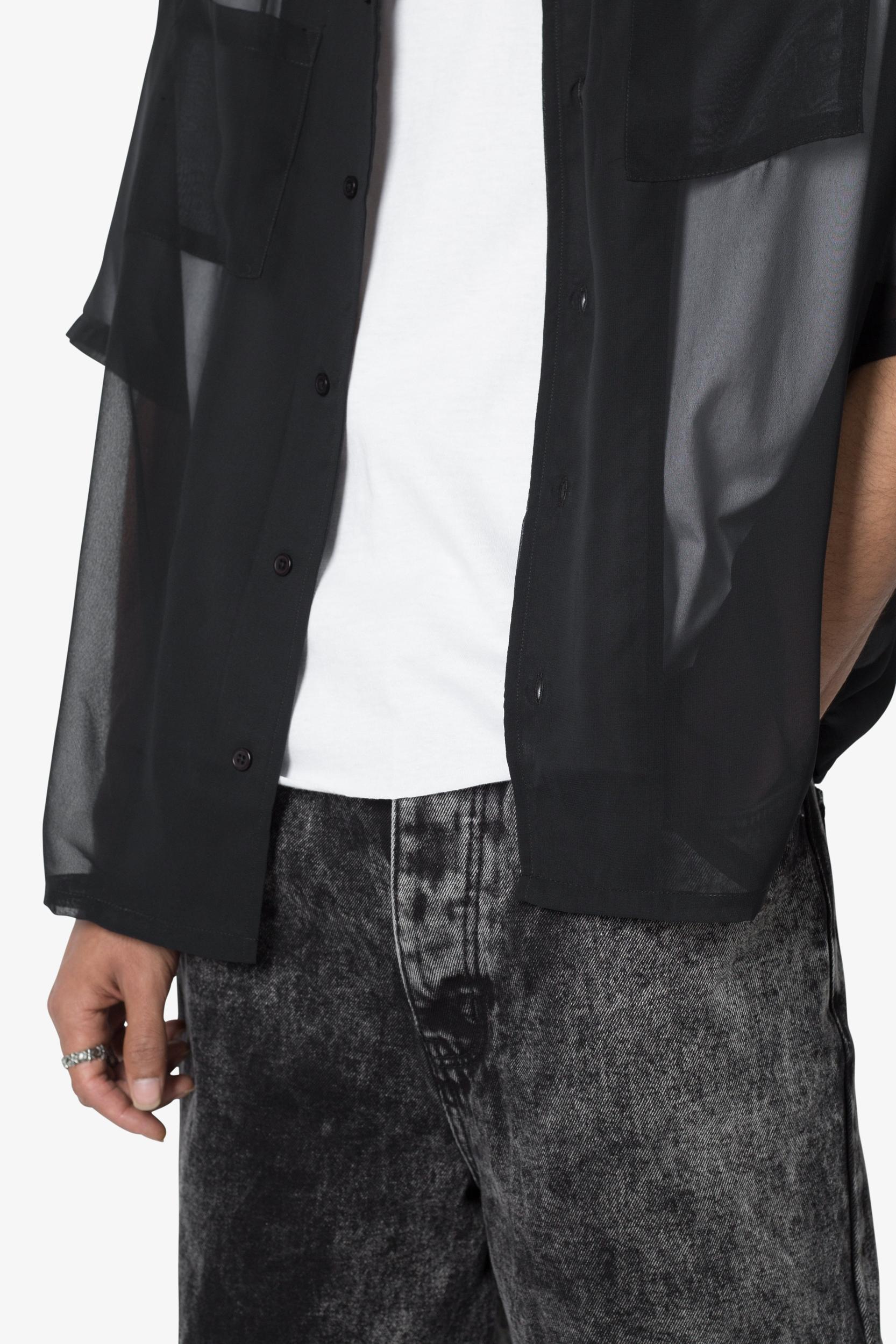 Sheer S/S Shirt - Black Product Image