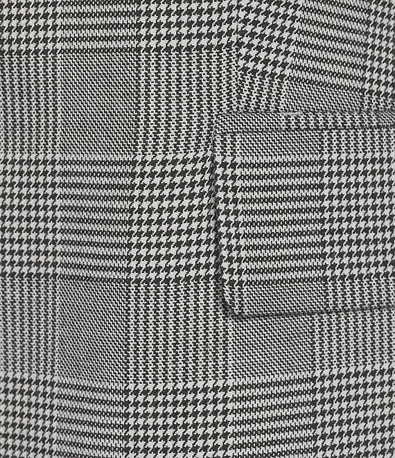 Kasper Plaid Notch Collar Sleeveless Belted Button Front Vest Product Image