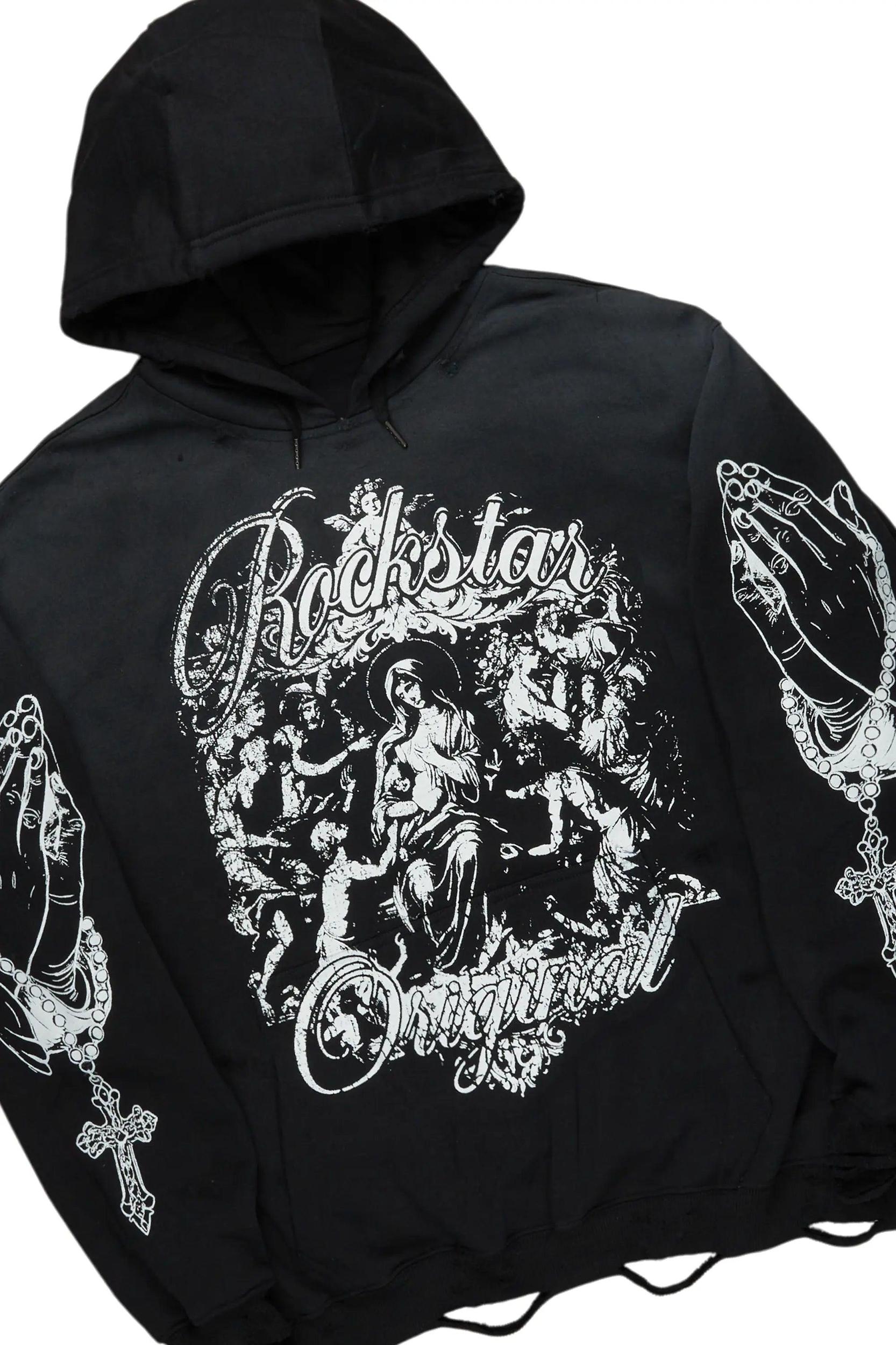 Vamp Black Hoodie & Yuri Nylon Pant Set Male Product Image