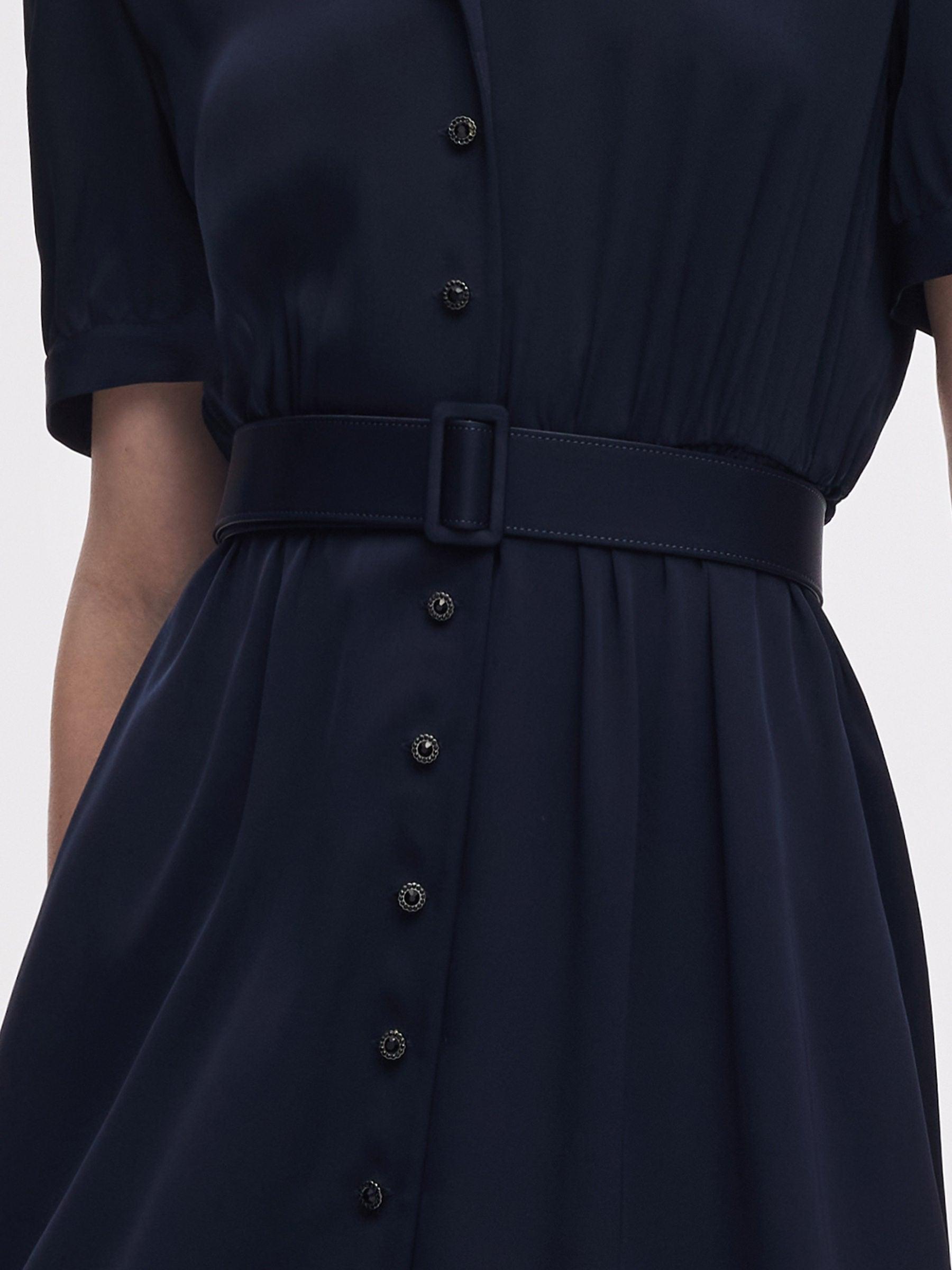 22MM Mulberry Silk Women Midi Dress With Belt Product Image