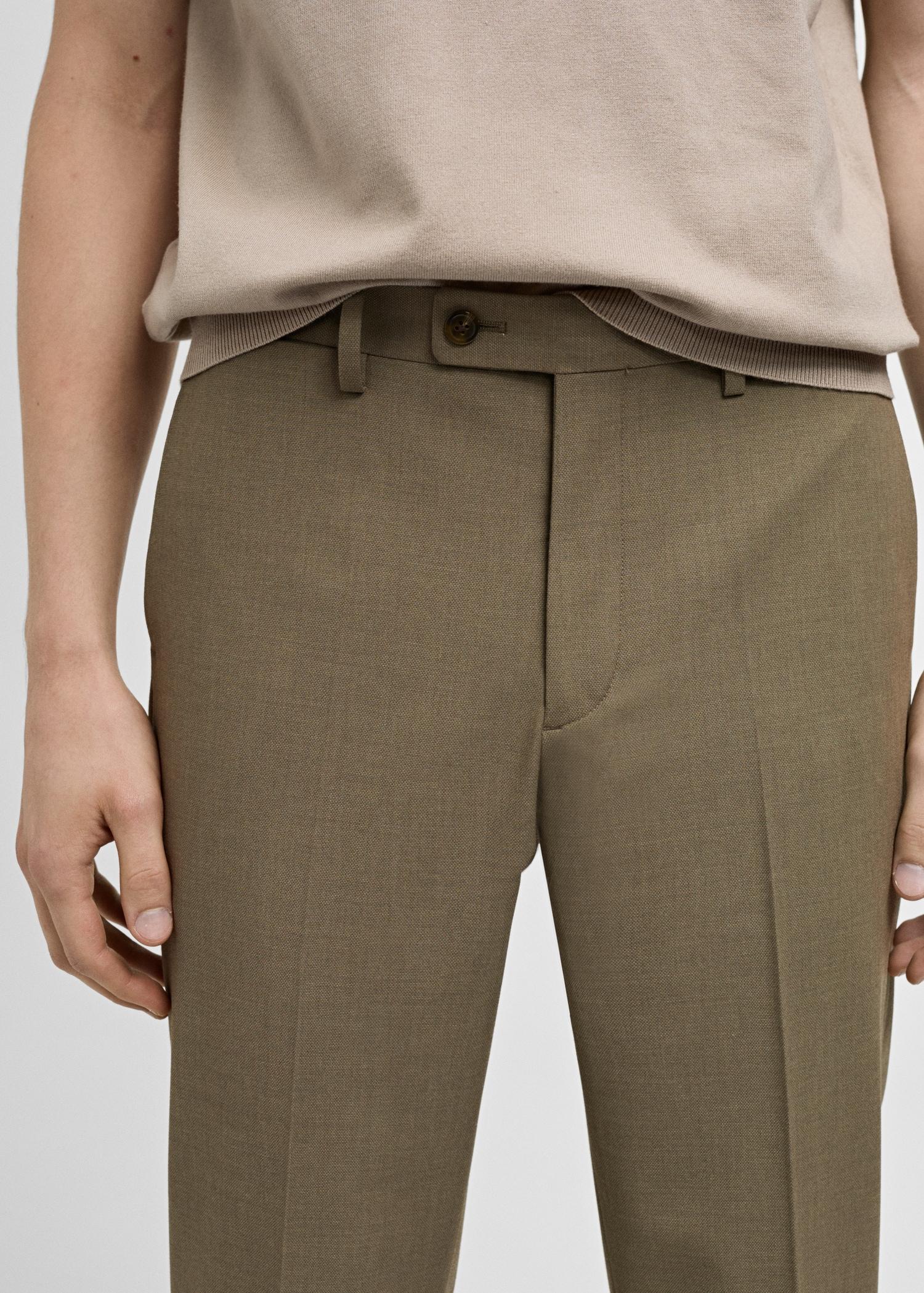 Stretch-fabric slim-fit suit pants - Men | MANGO USA Product Image