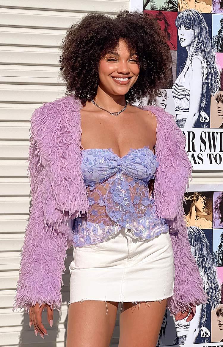 Amy Purple Fringe Jacket Product Image