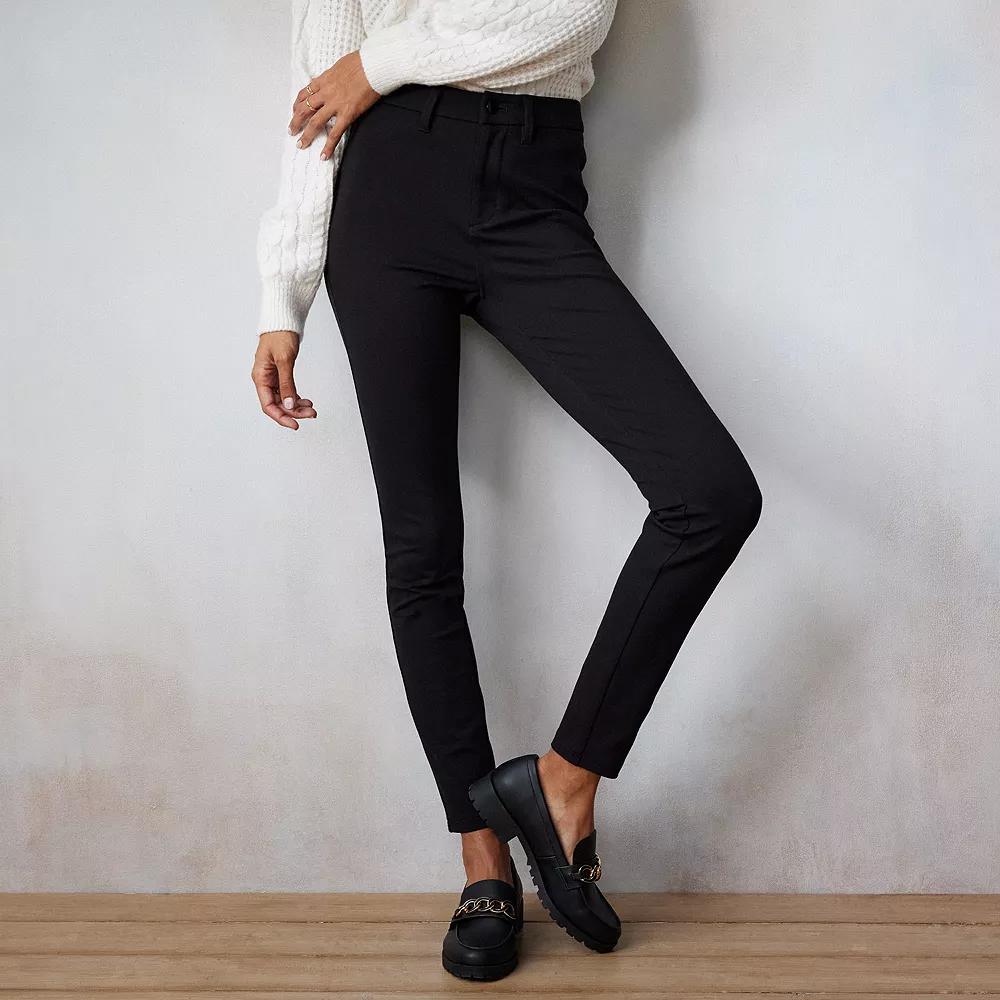 Women's LC Lauren Conrad High Rise Super Skinny Ponte Pants, Size: XS, Black Product Image
