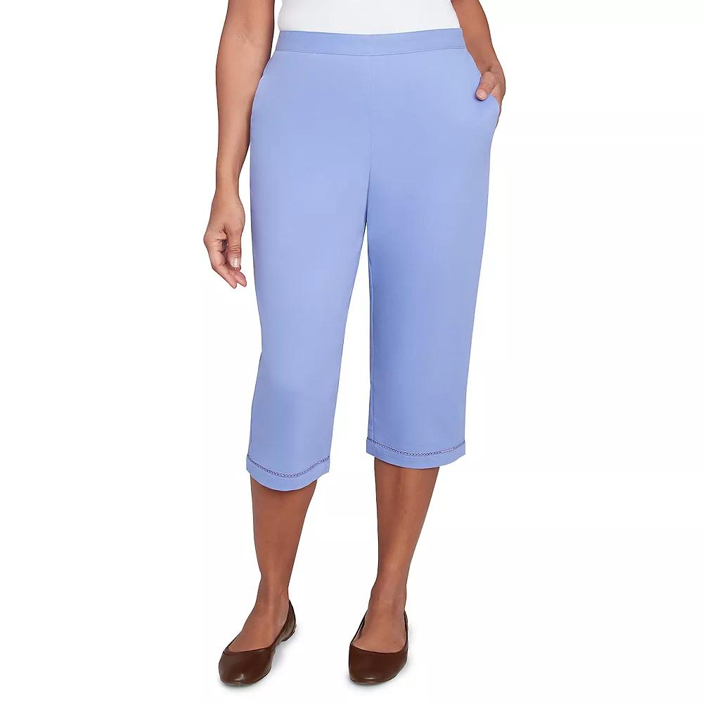 Women's Alfred Dunner Relaxed Crochet Hem Capri Pants,  Product Image