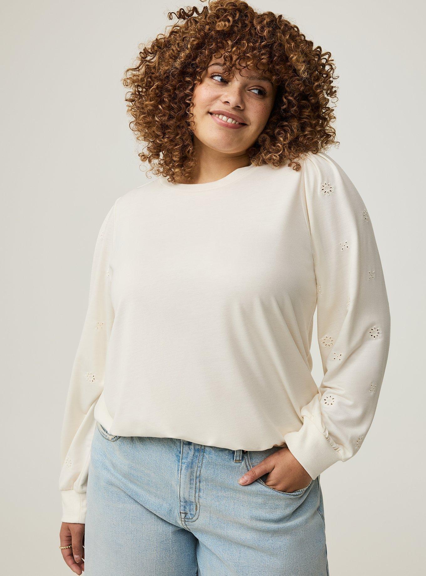 Eyelet Sleeve Top Product Image