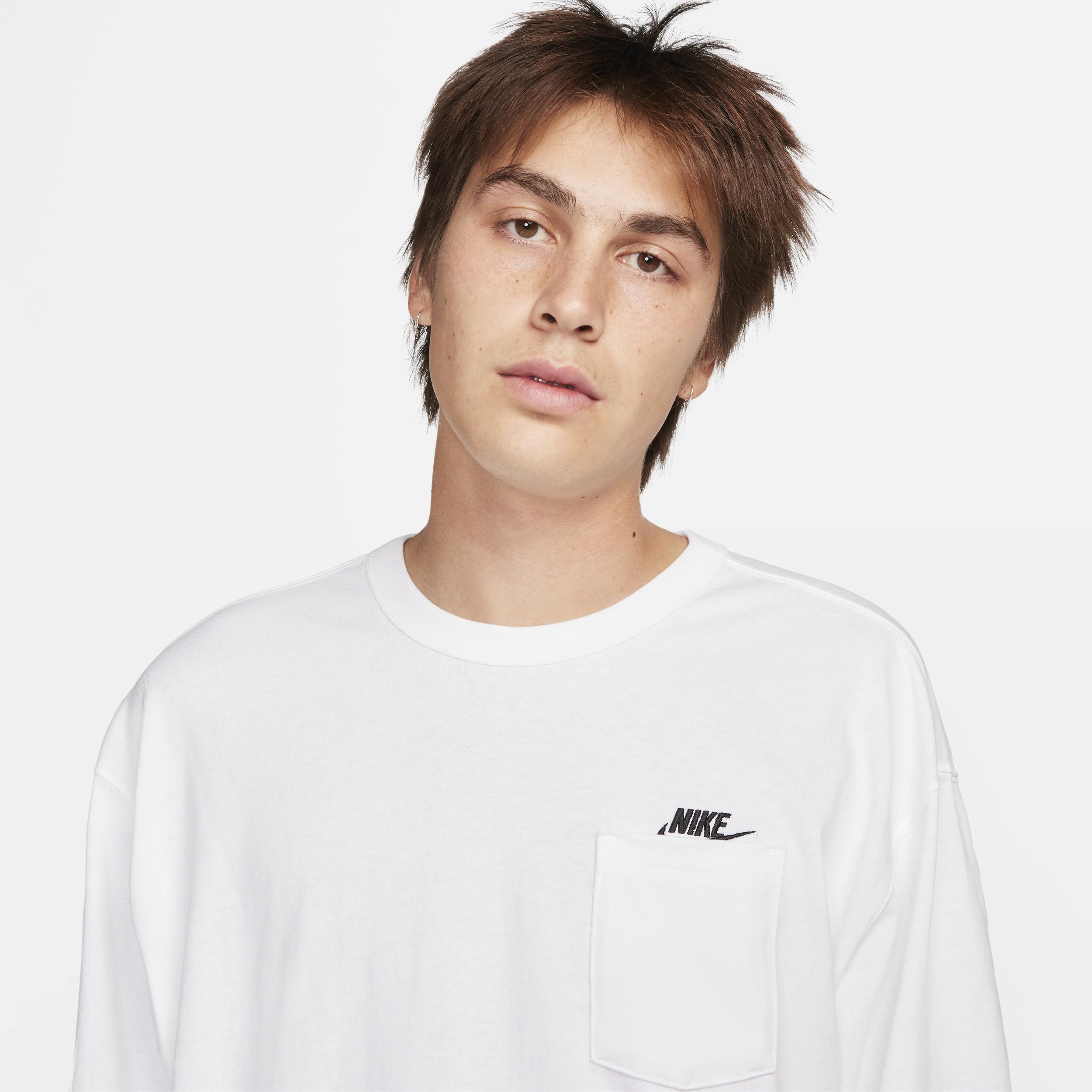 Mens Nike Sportswear Premium Essentials Long-Sleeve Pocket T-Shirt | DR7929-101 Product Image