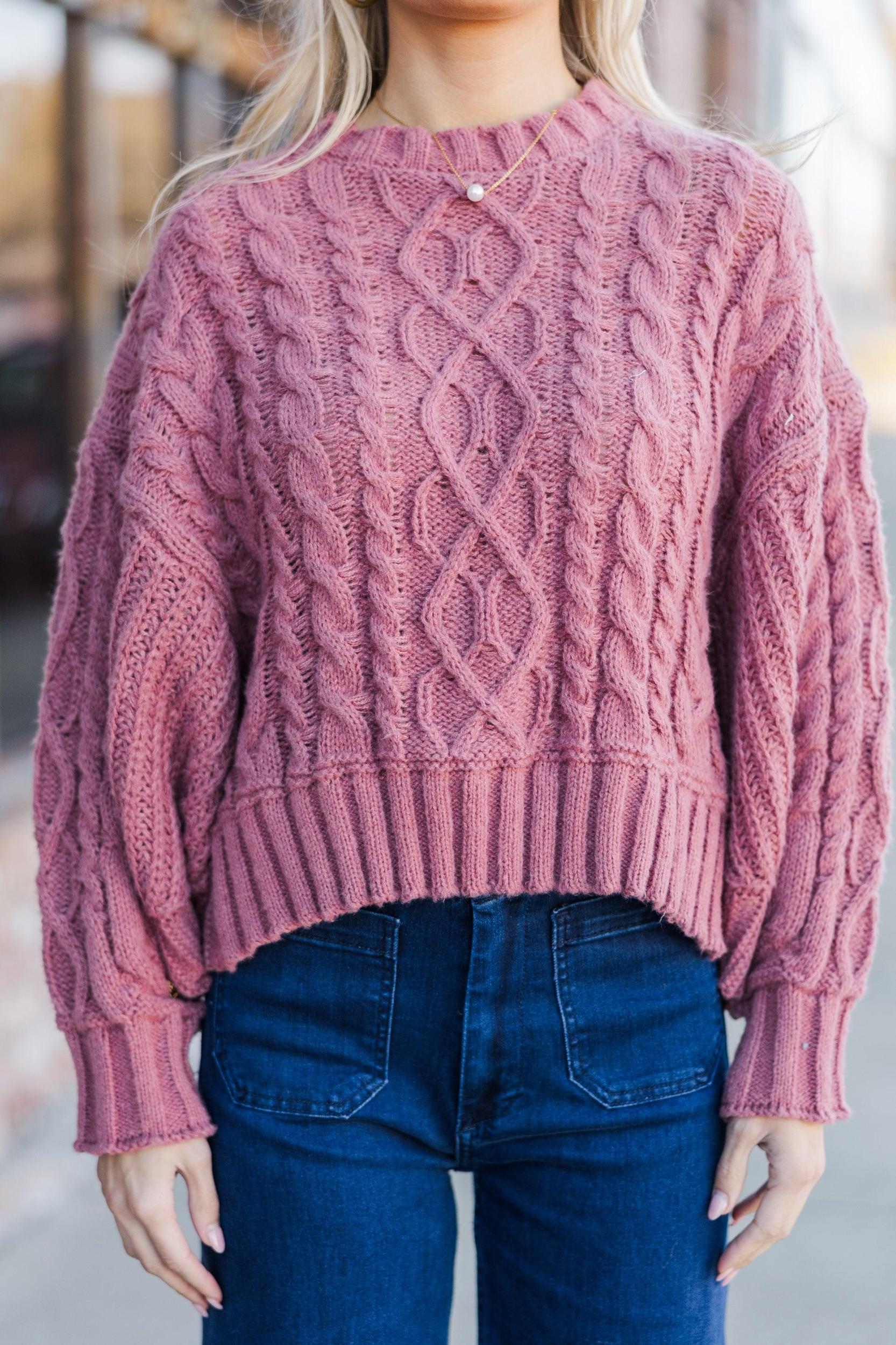 Fell In Love Mauve Pink Poncho Sweater Female Product Image