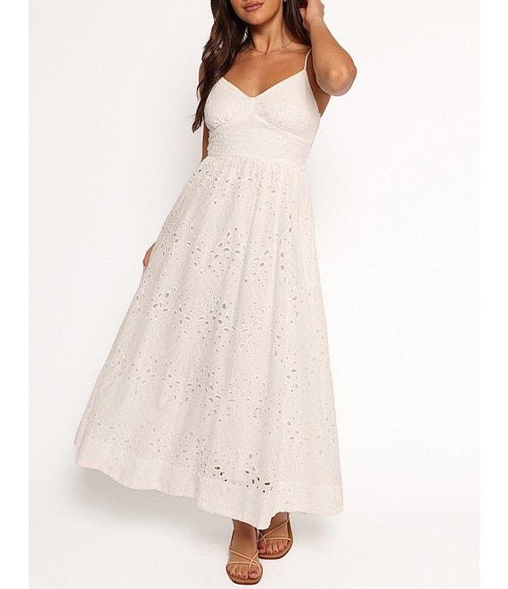 Petal & Pup Yasmin Eyelet V-Neck Sleeveless Midi Dress Product Image
