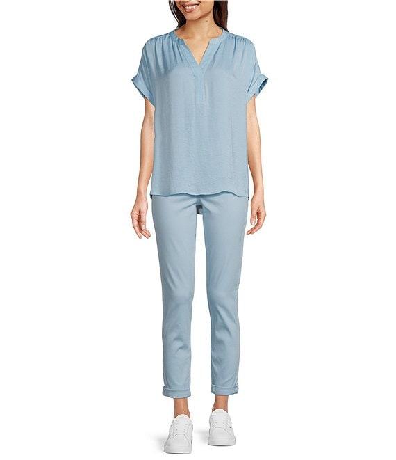 Gibson & Latimer Perfect Fit Twill Mid Rise Roll-Cuff Skinny Jeans Product Image