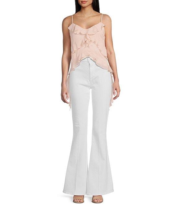 Evolutionary V-Neck Spaghetti Strap Ruffled Top Product Image