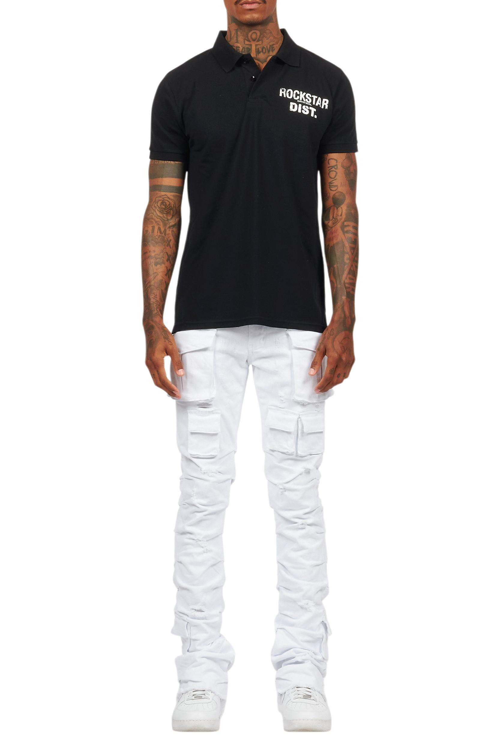 Gentry White Stacked Flare Jean Male Product Image