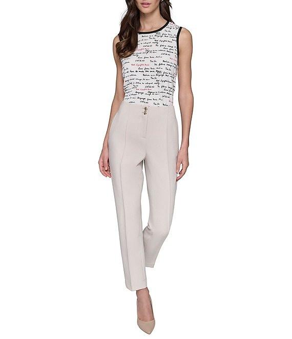 KARL LAGERFELD PARIS Slim Leg Double Button Ankle Pants Product Image