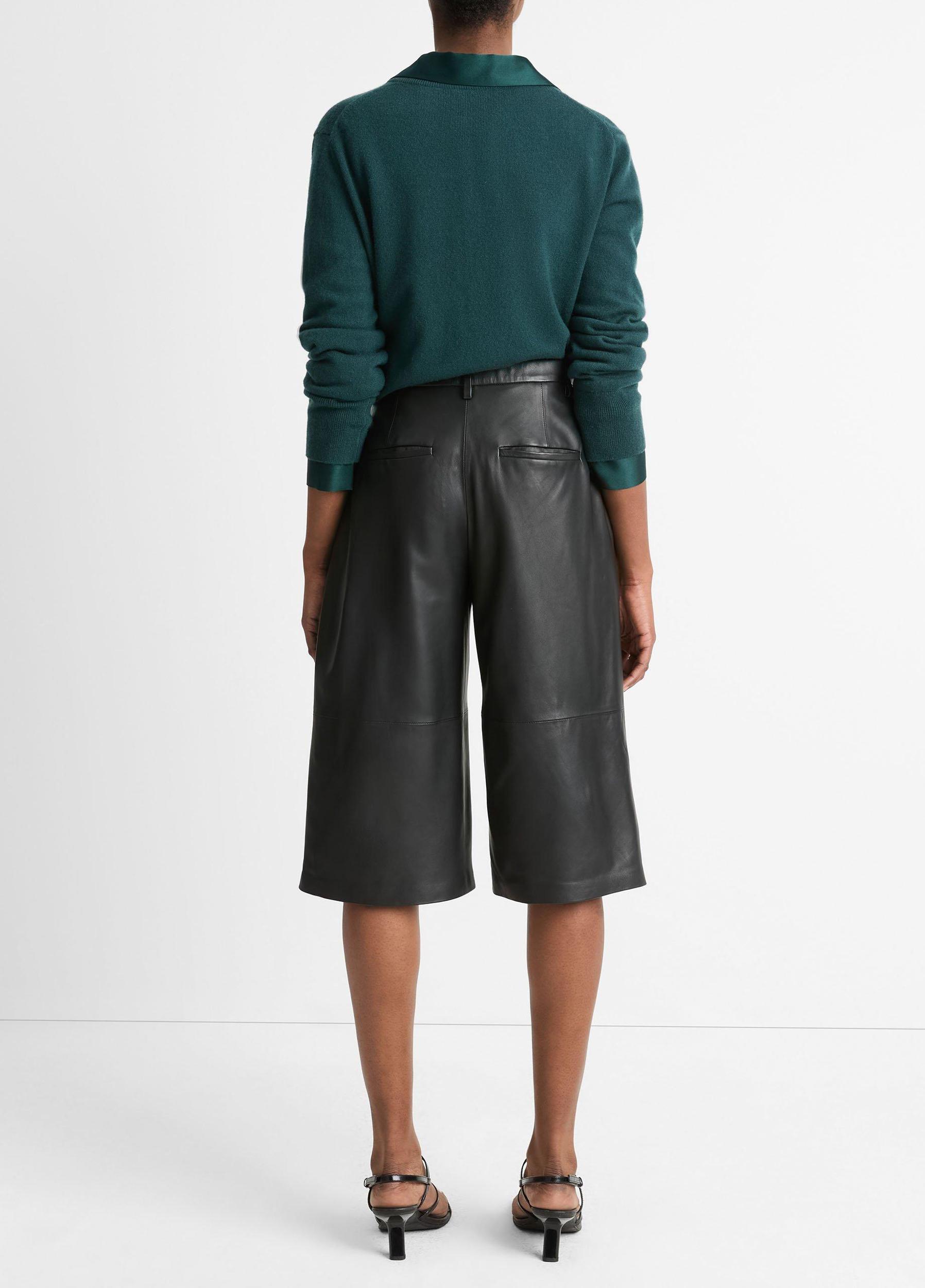 Leather Mid-Rise Long Short Product Image