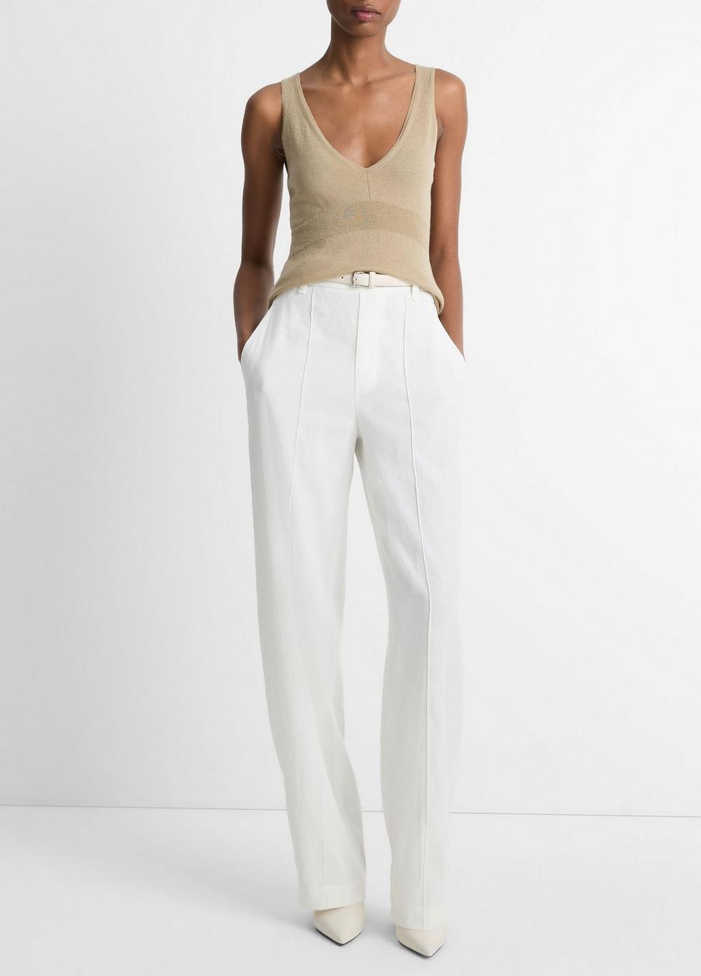 Wool & Cashmere-Blend V-Neck Sweater Tank Product Image