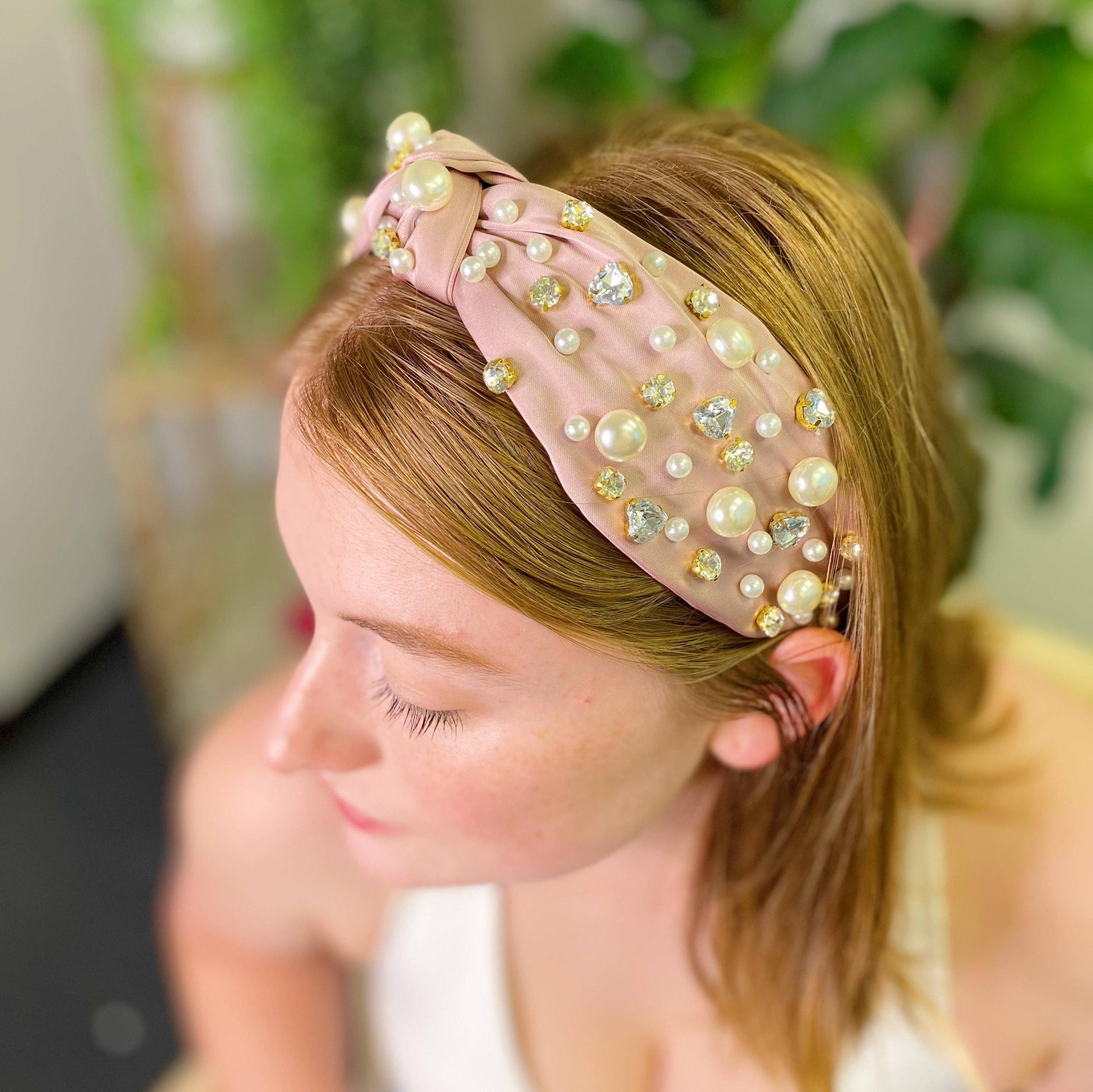 Winslet Jeweled Satin Headband Product Image