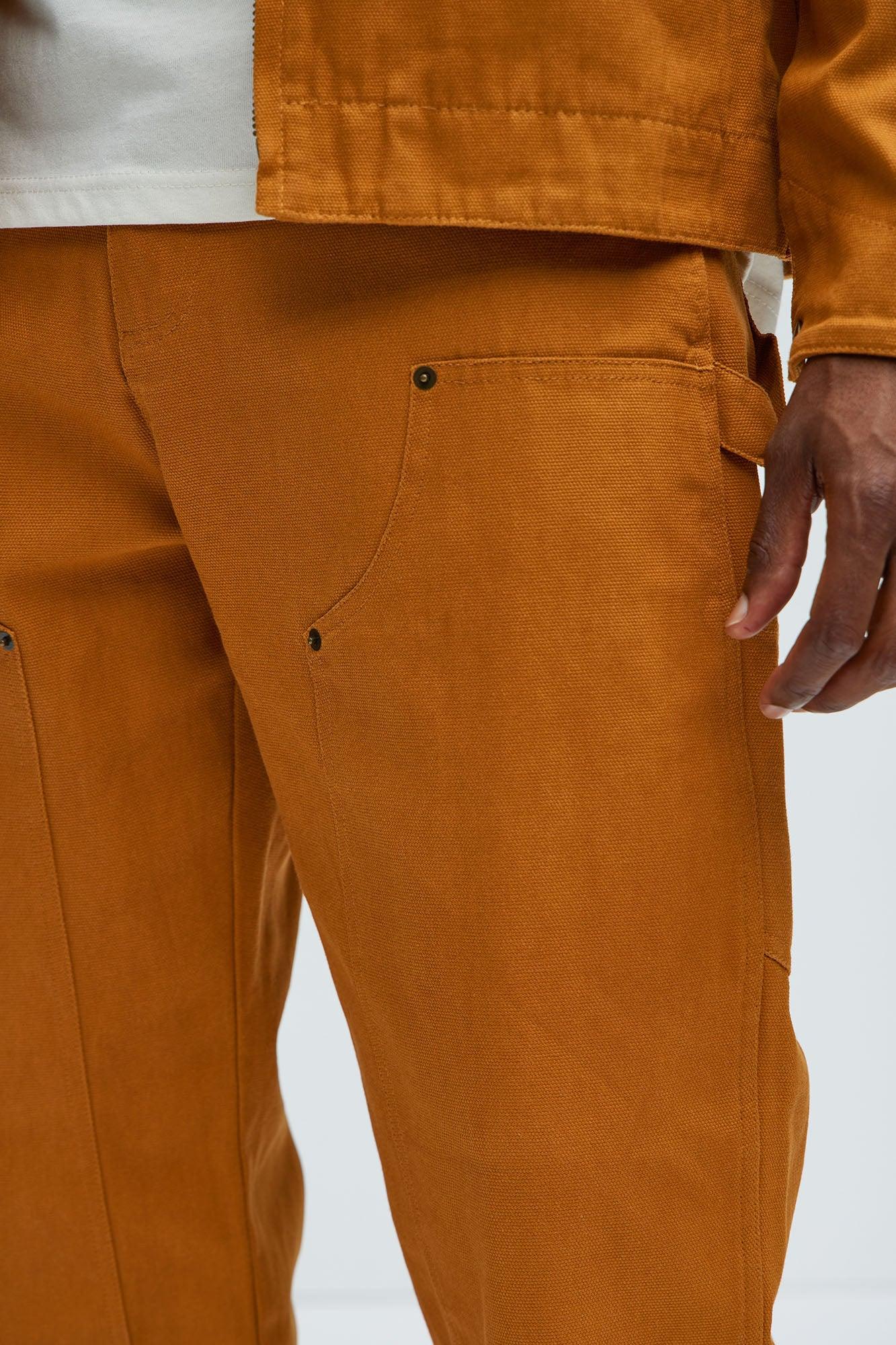 Alexander Double Knee Straight Utility Canvas Pants - Tan Product Image