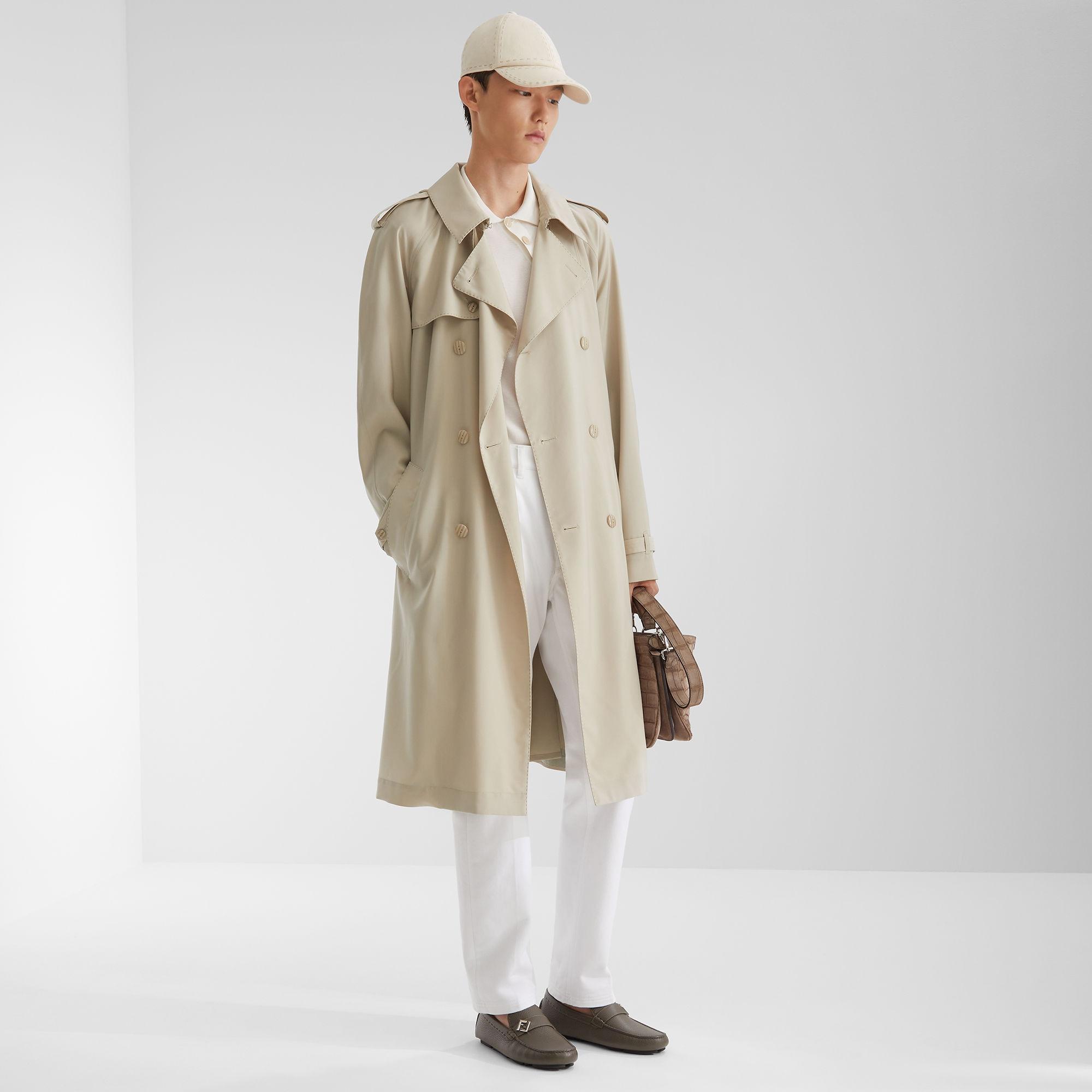 OvercoatBeige wool trench coat Product Image