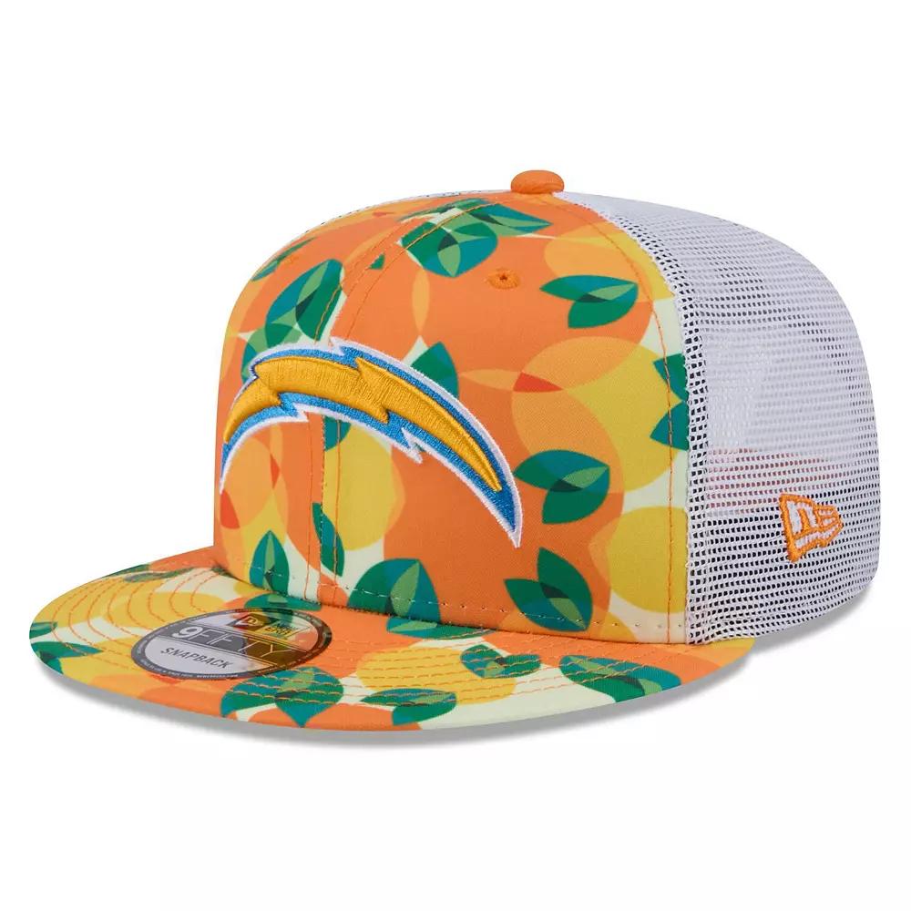 Men's New Era Orange Los Angeles Chargers Citrus 9FIFTY Trucker Snapback Hat Product Image