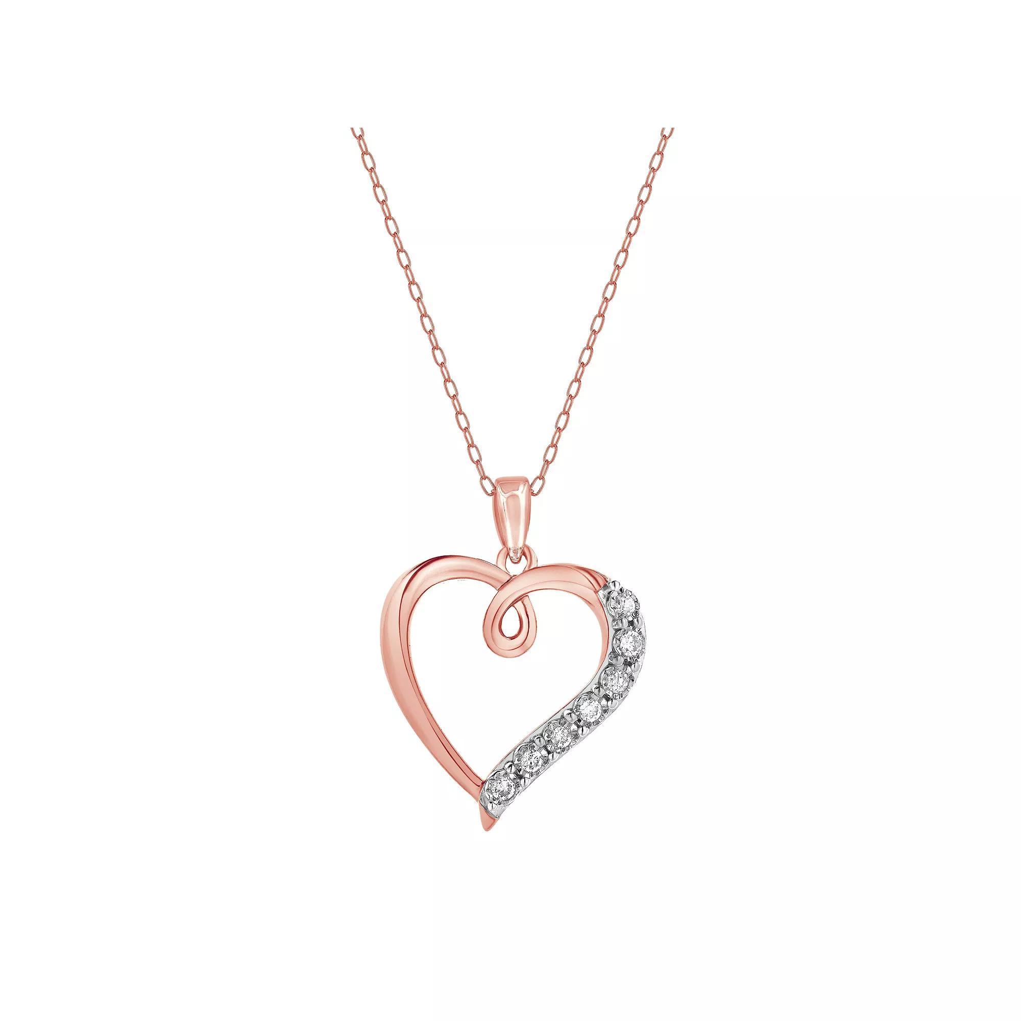 Diamond Brilliance 1/10 Carat T.W. Lab-Grown Diamond Open Heart Pendant Necklace, Women's,  Product Image