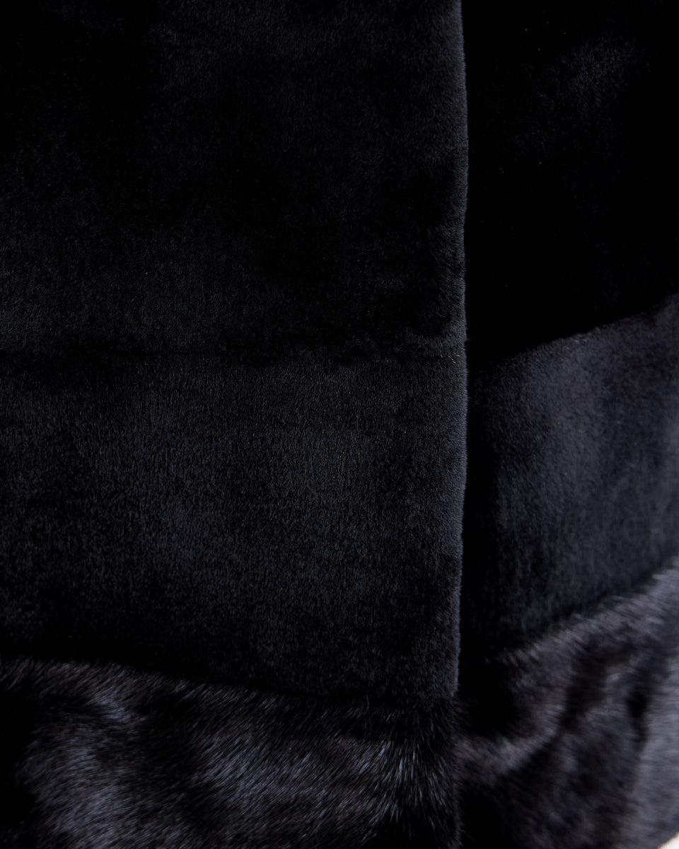 Horizontal Sheared Mink Vest with long hair trim Product Image