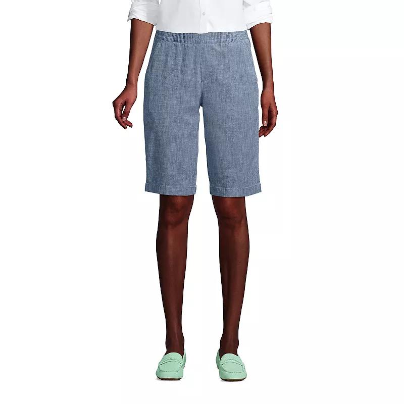 Petite Lands' End Midrise Pull-On Twill Bermuda Shorts, Women's,  Product Image