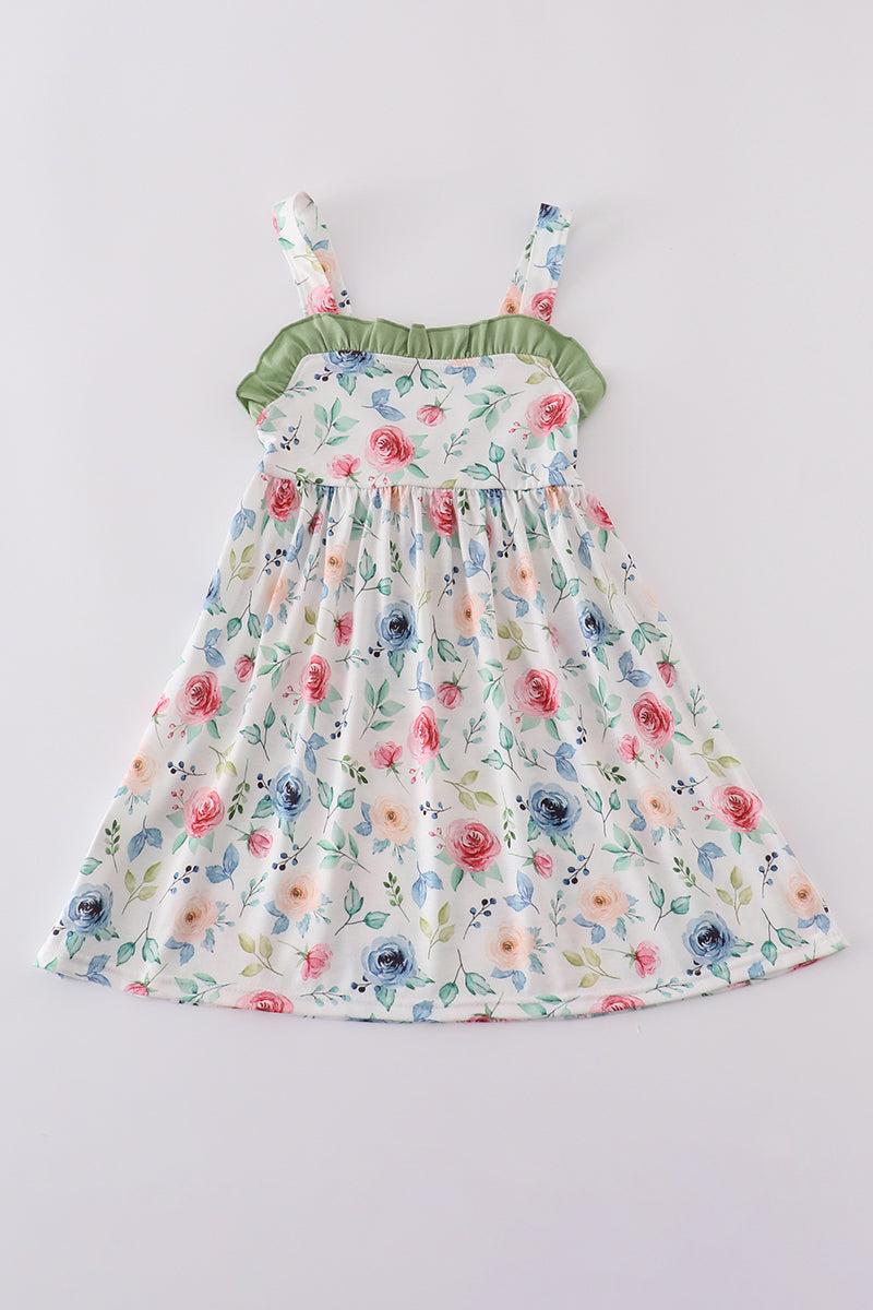 Green garden rose dress Product Image