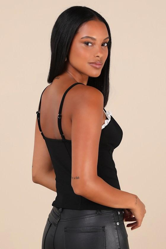 Superior Sweetness Black Lace Bustier Tank Top Product Image