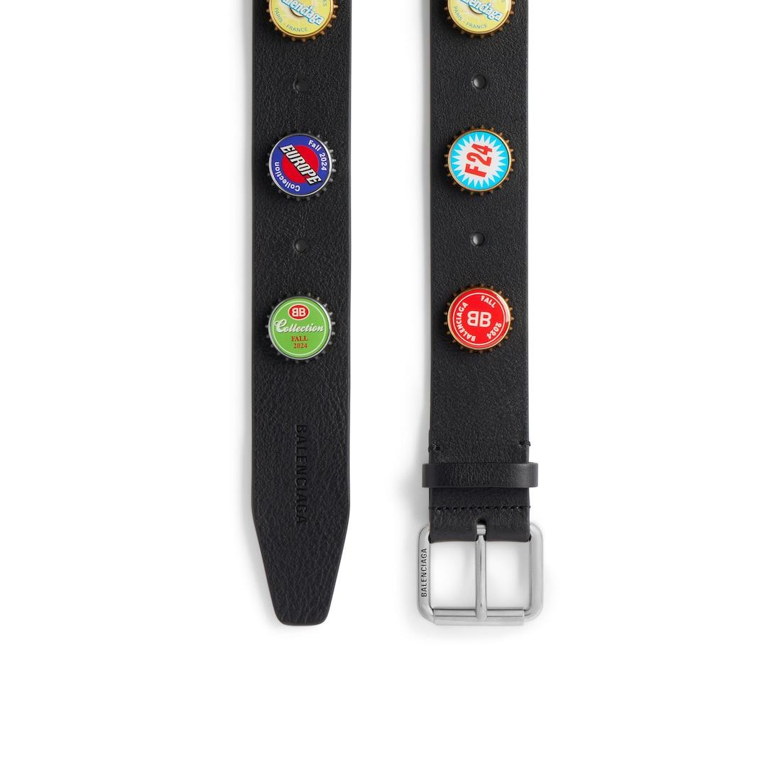 Men's Bottle Caps Belt  in Black Product Image