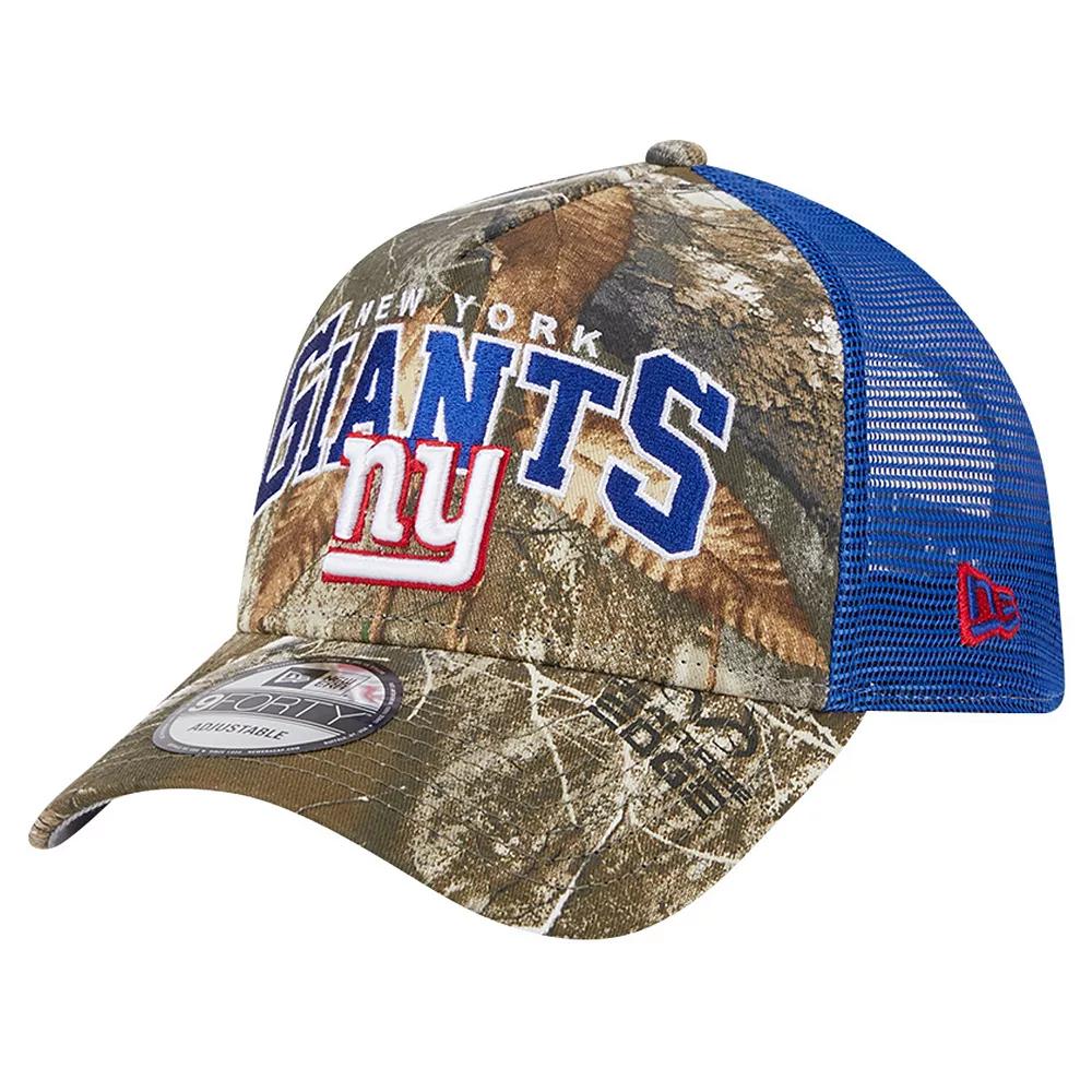 Men's New Era Realtree Camo/Royal New York Giants Active Camo 9FORTY A-Frame Adjustable Hat, Green Product Image