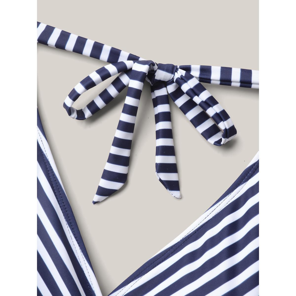 Plus Size Contrast Print Surplice One-Piece Swimsuit Women's Swimwear Indigo Beach Gathered Curve Bathing Suits High stretch One Pieces BloomChic 30/6X Product Image