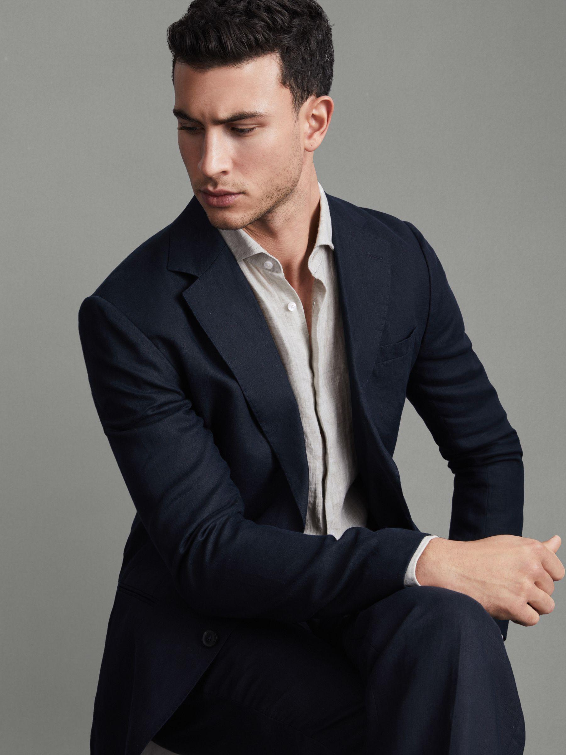 Linen Button-Through Shirt in Stone Product Image