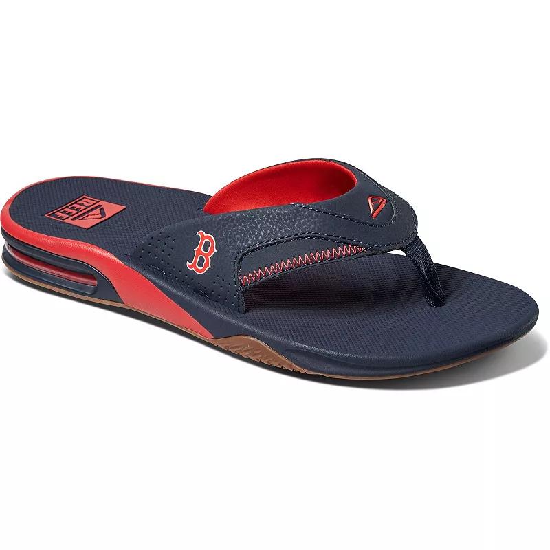 Men's REEF Boston Red Sox Fanning Bottle Opener Sandals,  Product Image