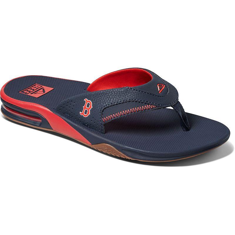 Men's REEF Boston Red Sox Fanning Bottle Opener Sandals,  Product Image