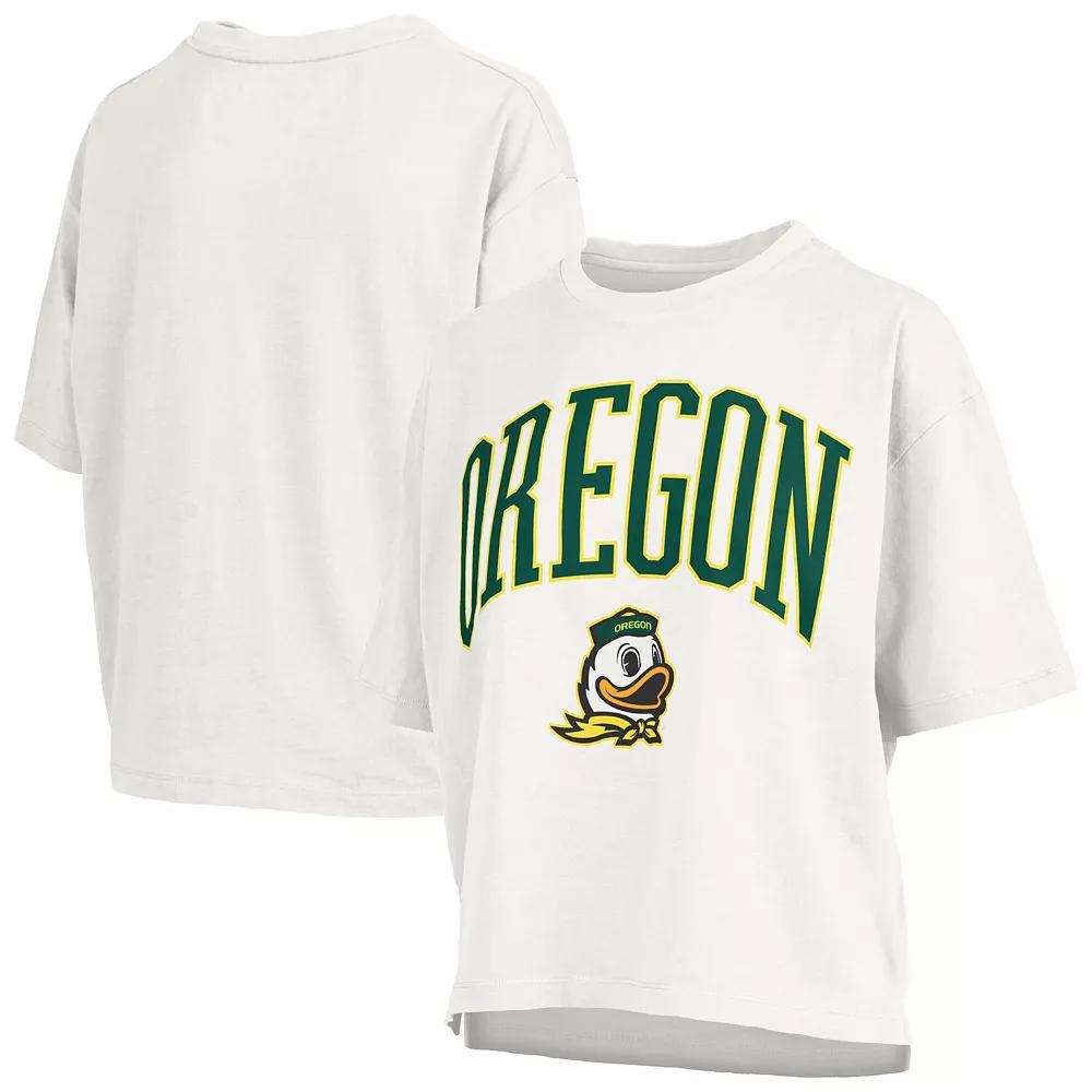 Women's Pressbox White Oregon Ducks Nelson Arch Over Logo Waist Length Over Product Image