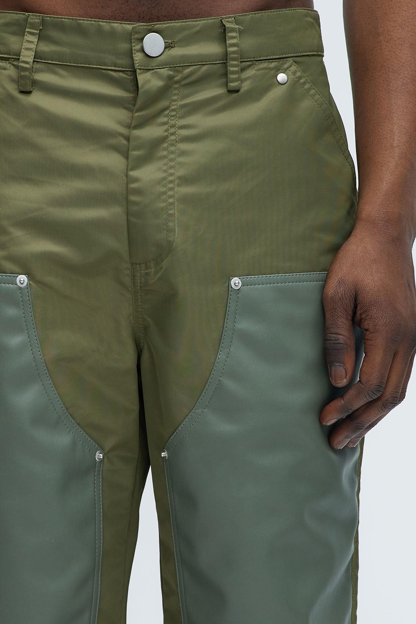 Berlin Carpenter Straight Panel Pants - Olive Product Image