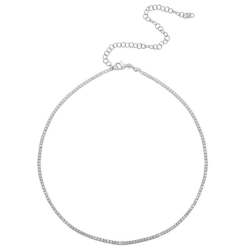 Sunkissed Sterling Cubic Zirconia Tennis Chain Choker Necklace, Women's, Size: 14", Gold Tone Product Image