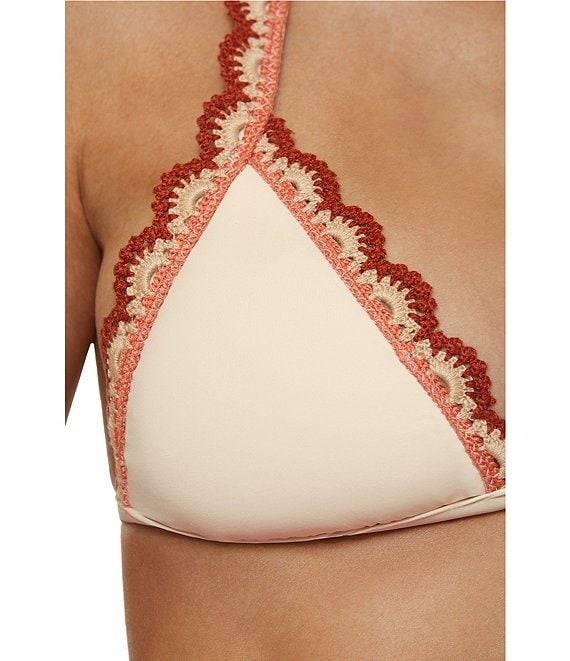 Lucky Brand Malaga Multi Color Crochet Halter Swim Top Product Image