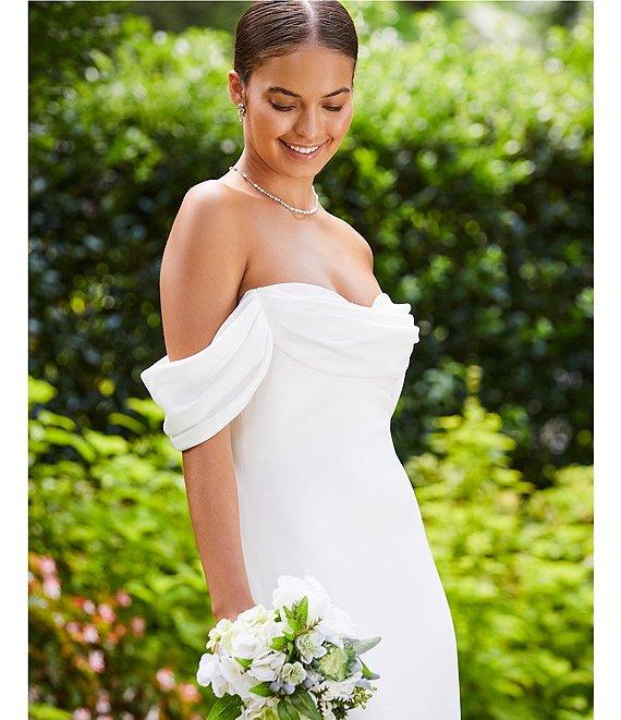 Tadashi Shoji Chiffon Drape Off-The-Shoulder Gown Product Image