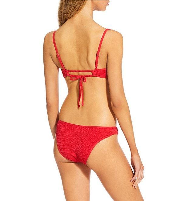 GB Scrunchie Textured Rectangle Ring High Leg Hipster Swim Bottom Product Image