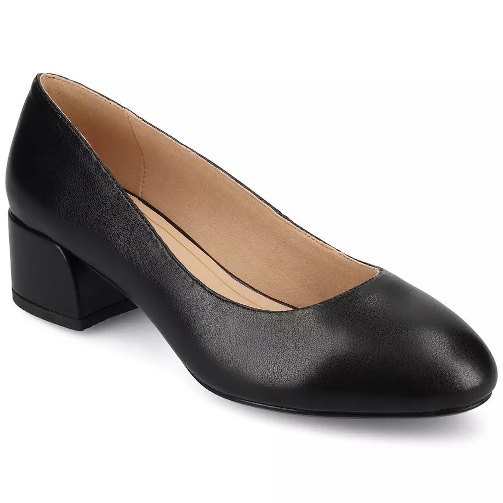Journee Medium and Wide Width Saarii Women's Slip-On Block Heel Pumps,  Product Image