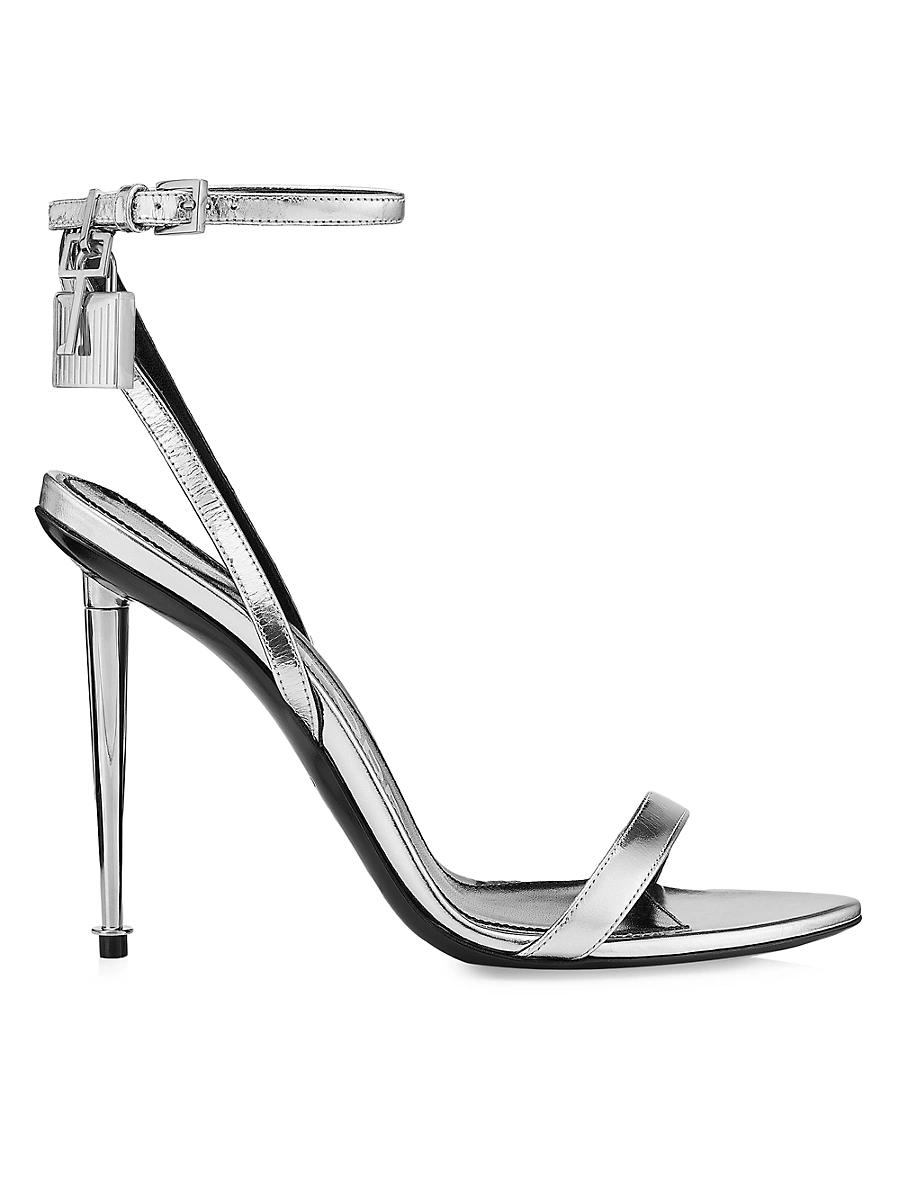 Padlock Metallic Stiletto Sandals Product Image