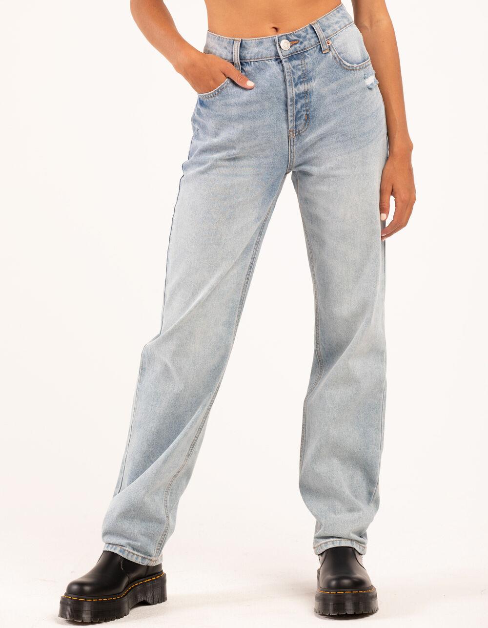 RSQ Womens High Rise Straight Leg Jeans - LIGHT WASH Product Image