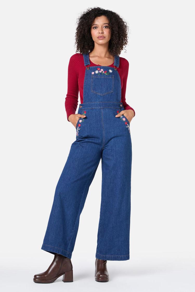 Flower Bow Embroidered Overall Product Image