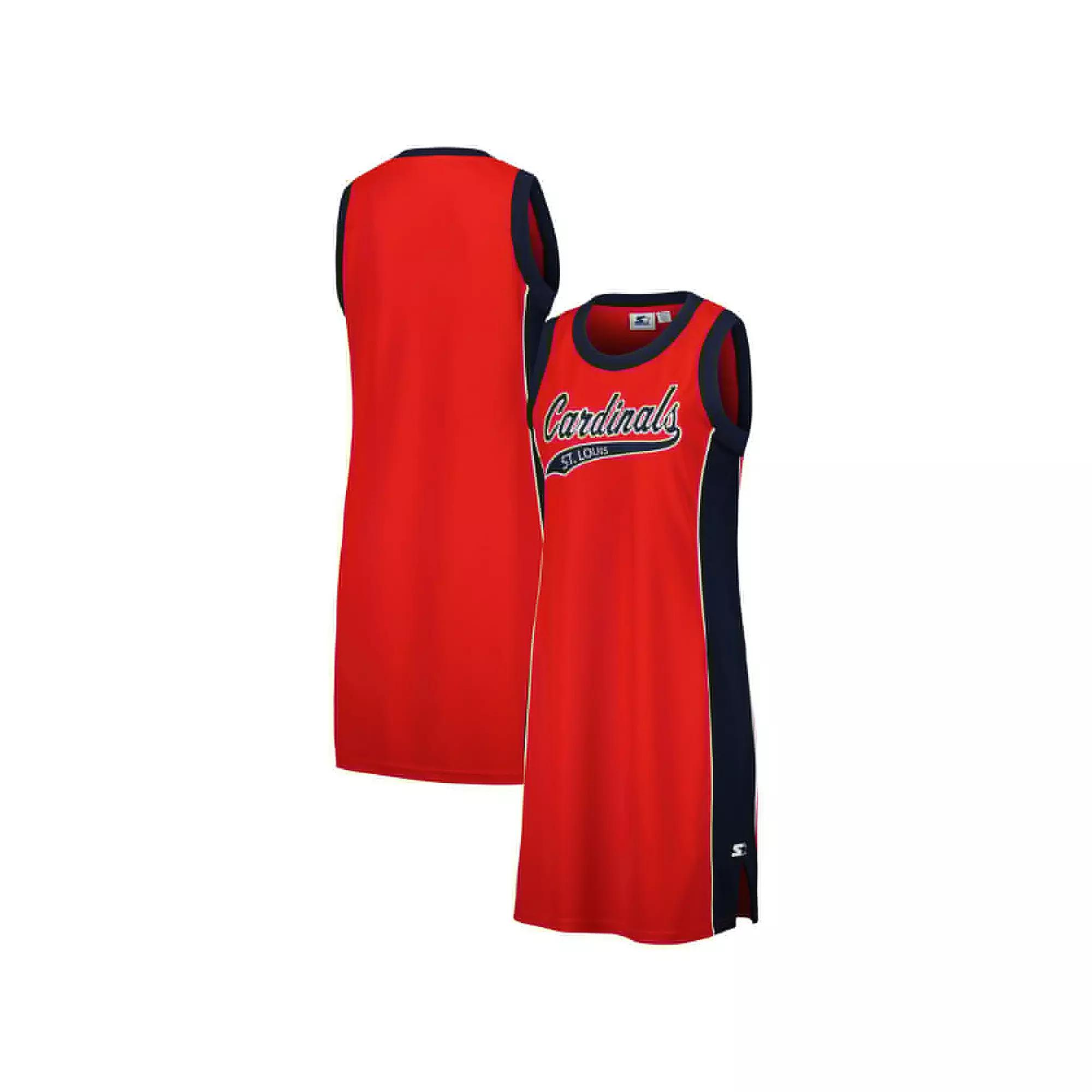 Women's Starter Red St. Louis Cardinals Slam Dunk Tank Top Sneaker Dress, Size: Large Product Image