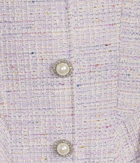 Honey and Rosie Printed Boucle Square Neck Short Sleeve Dress Product Image