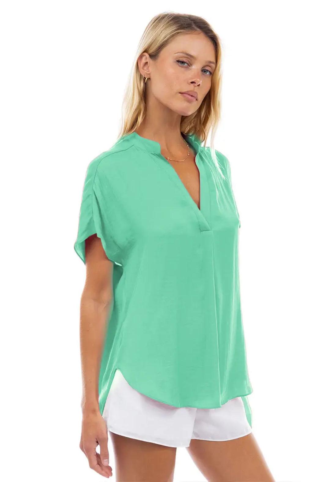 Drop Shoulder V Blouse Product Image